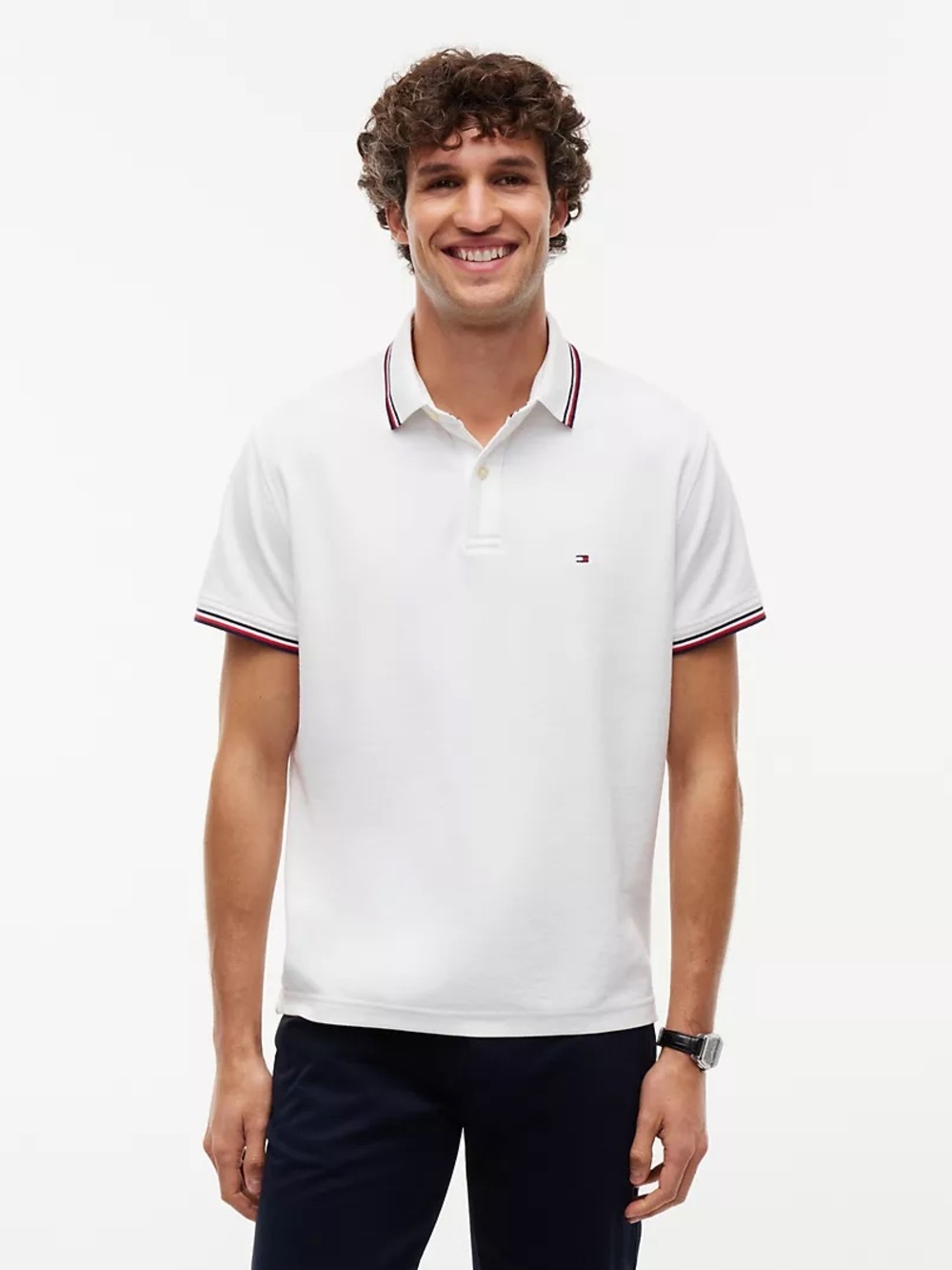 Tommy Hilfiger White Men's Short-Sleeve Polo XL